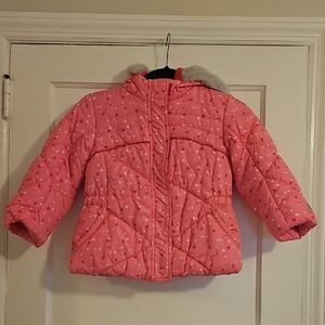 ZeroXposur Pink Heart Pattern Kids Puffer Jacket